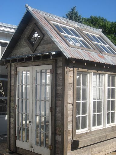 Greenhouse with the old windows
