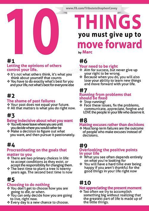 10 Things You Must Give up to Move Forward