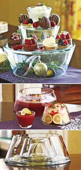 3-Tier Server, 3-Tier Glass Bowl Servers, Stacking Glass Bowls | Solutions