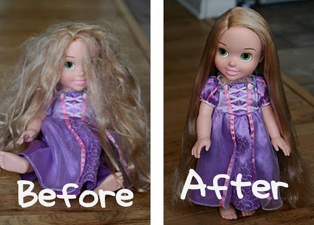 A small spray bottle with 2 TBSP of fabric softener, the rest water = "Doll