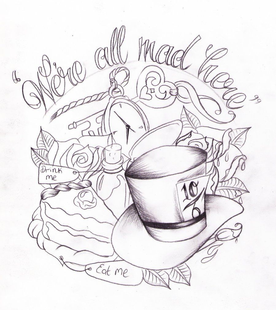 Alice in Wonderland tattoo design