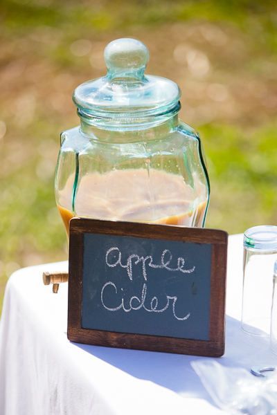 Apple cider makes a great Fall wedding drink!  And we can get Sarah to make the