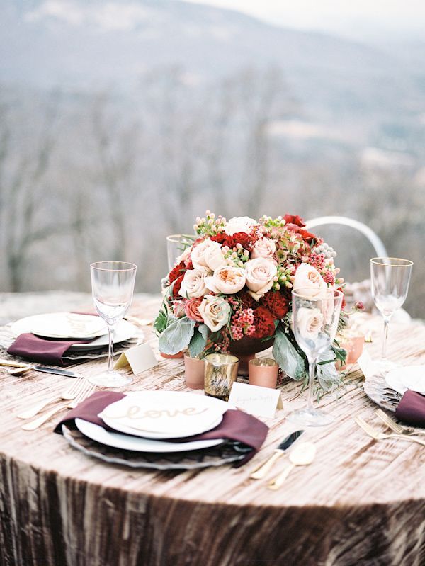 Blush and burgundy wedding colors