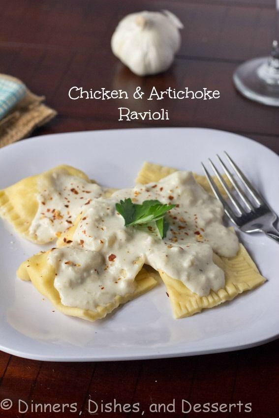 Chicken & Artichoke Ravioli @Dinnersdishesdessert