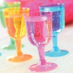 Coloured Plastic Wine Party Glasses