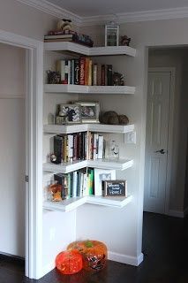 Corner shelves-great use of space!