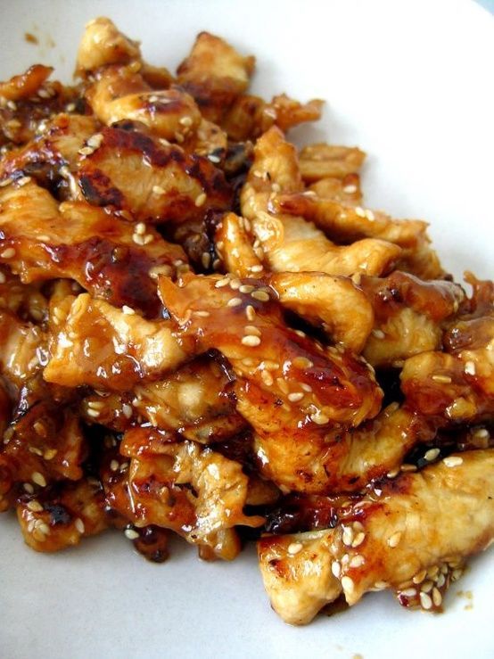 Crock Pot Chicken Terriyaki: 1lb chicken (sliced, cubed or however), 1c chicken