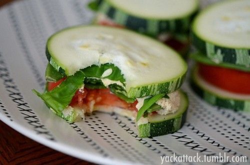 Cucumber sandwiches! Eliminate the bread. Add lettuce, tomatoes, and tuna salad