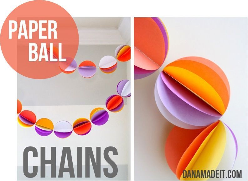 DIY Paper Ball Chains Tutorial from MADE