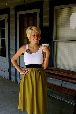 DIY dress…old tank + elastic + fabric of your choice.