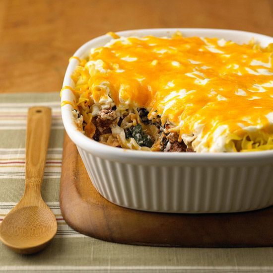 Eight-Layer Casserole~ (going to try this with ground turkey, non-fat sour cream