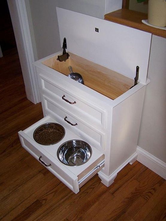 Emily:  this one is for you!  GENIUS! made from small dresser. Food is kept in t