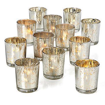 Fill your home with a warm holiday glow with mercury glass Votive Cups. Set of 1