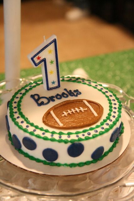 Football 1st birthday cake