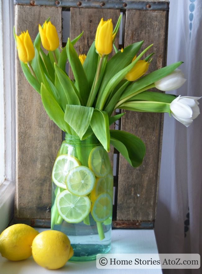 Four ways to decorate with tulips.