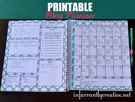 Free printable blog planner perfect for the creative blogger