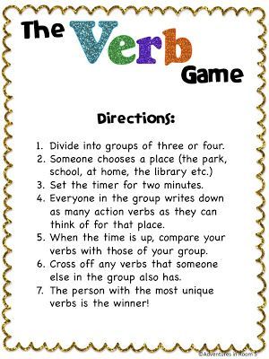Fun game  for learning action verbs.