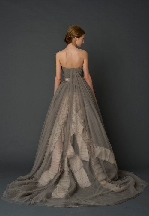 Gray wedding dress.
