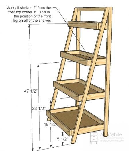 Homestead Survival: Do It Yourself Plans For Homemade Ladder Shelf  SWEET!