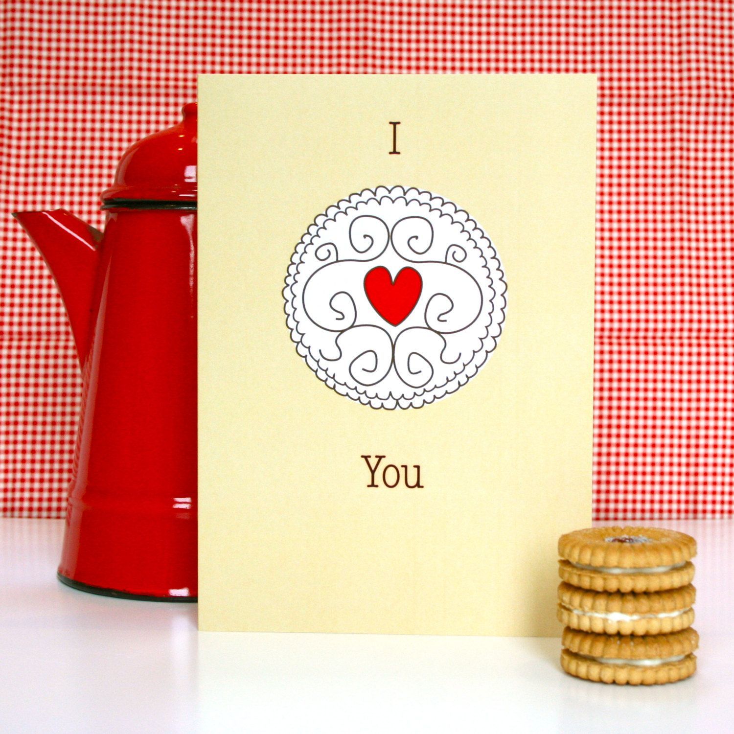 Jammy Dodger Biscuit Valentines Card. £2.95, via Etsy.