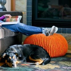 Knit this fabulous pouf  – a great project for beginning knitters.