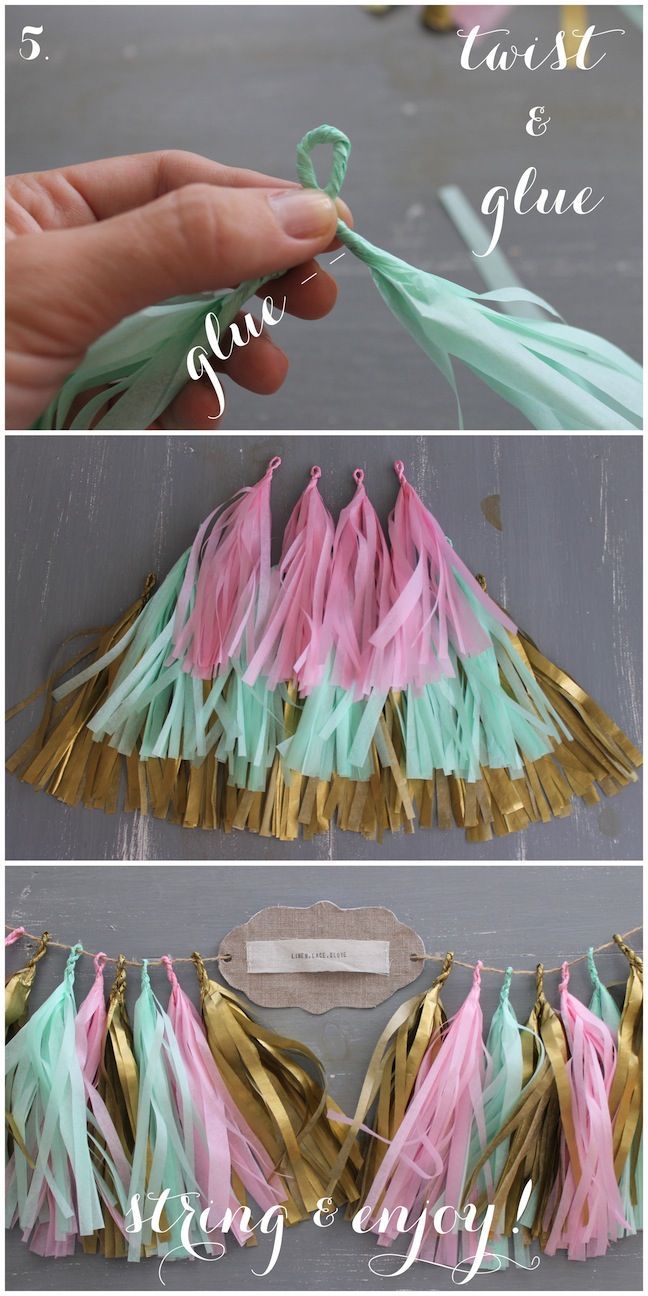 Linen, Lace, & Love: DIY: Confetti System Inspired Tissue Paper Tassel Garla