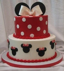 Minnie Mouse cake…love this only would prefer black and hot pink instead of bl