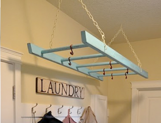 Paint an old ladder for the laundry room – perfect for hanging to dry. I want th