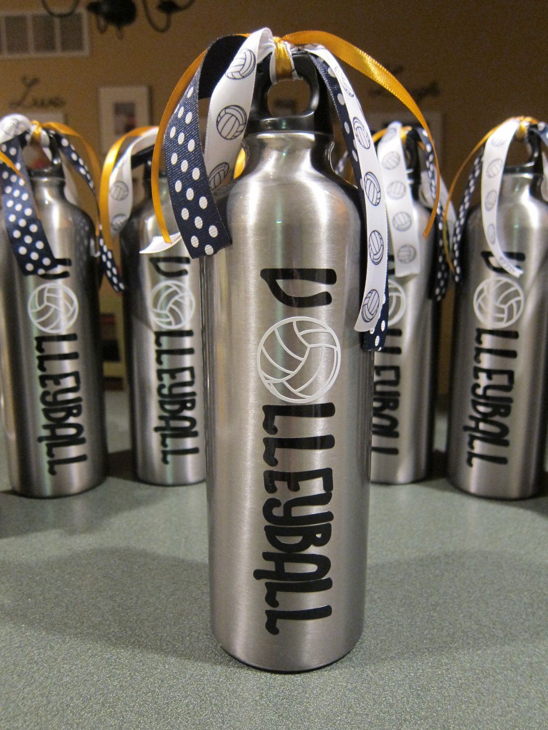 Personalized Team Sports Volleyball Water Bottle.