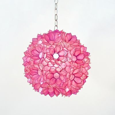 Pink flower chandeliers, perfect for a little girls room
