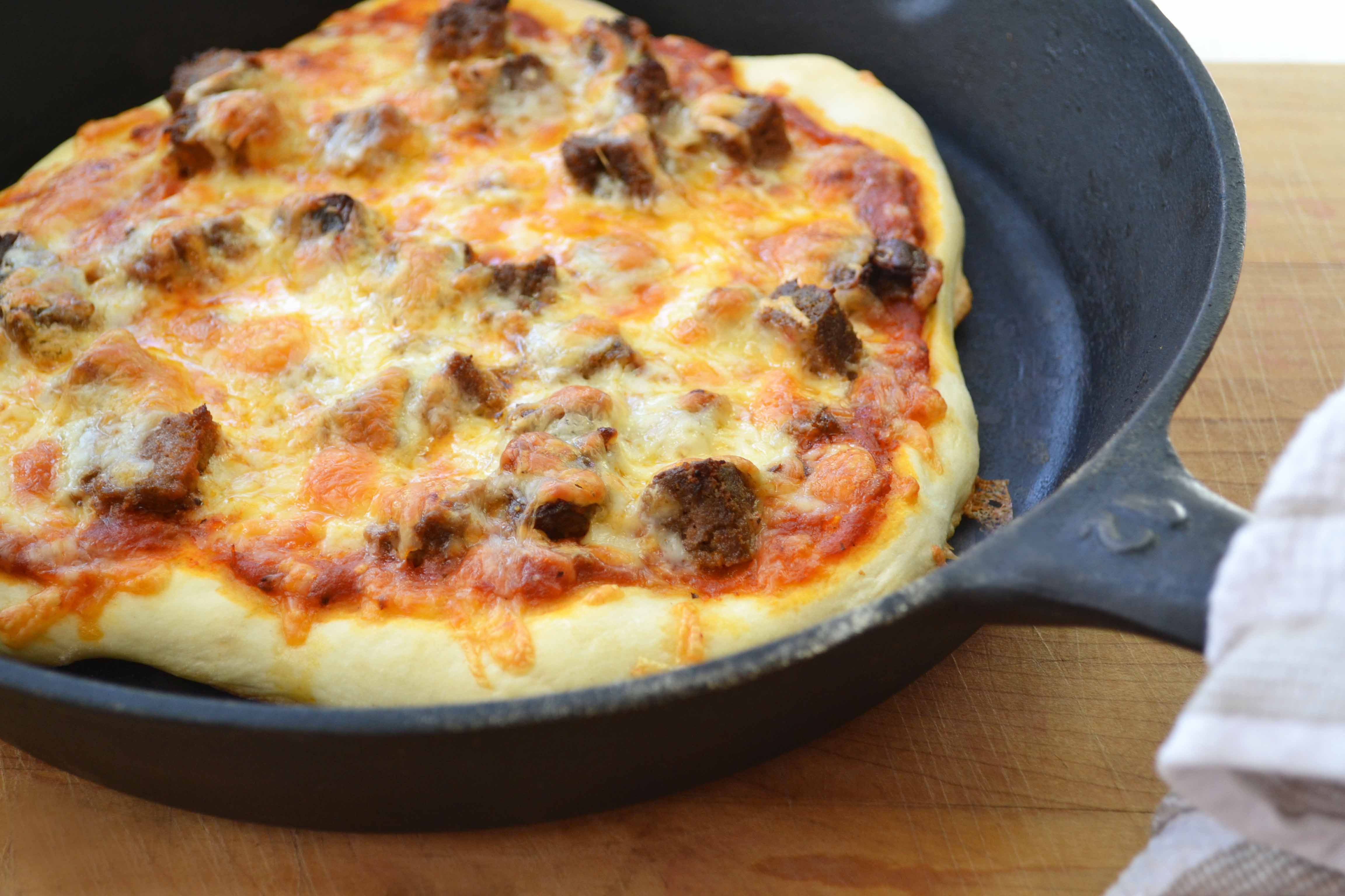 Pizza in a Cast Iron Skillet