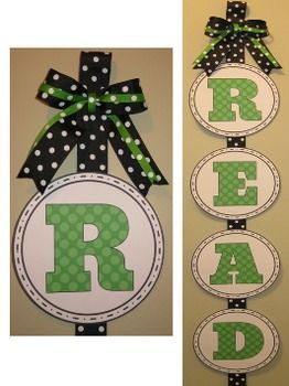 Polka Dot READ Banner – Lime Green, Turquoise, Black, and Pink