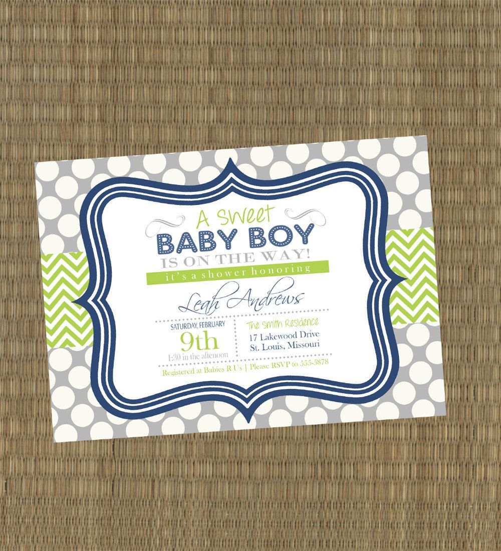 Printable Boys Baby Shower Invitation  Navy by EThreeDesignStudio, $15.00