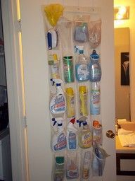 Shoe storage turned cleaning supply storage….