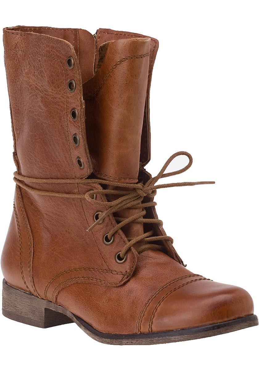 Steve Madden Shoes – Troopa Combat Boot Cognac Leather