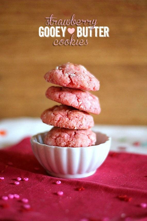 Strawberry Gooey Butter Cookies…I'm going to make these for our bake sale