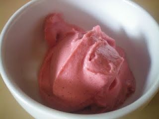 Strawberry "ice cream" – blend frozen strawberries, coconut milk, vani