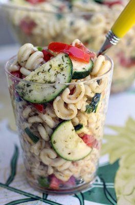 Summer Pasta Salad….great for summer bbq because there's no mayo so it can