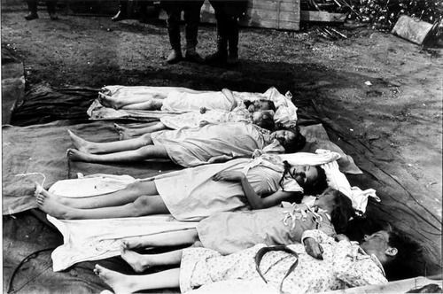 The Goebbels children, dead by cyanide that was administered by their parents in