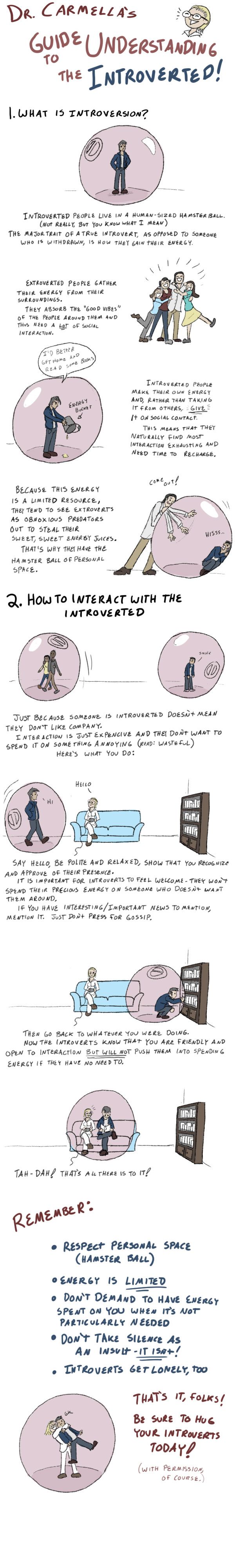 This is a pretty good description of true introversion. Obviously there are diff