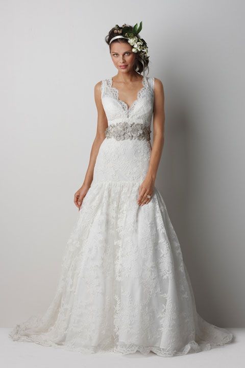 V-neck trumpet / mermaid lace bridal gown- I like the top, don't know about