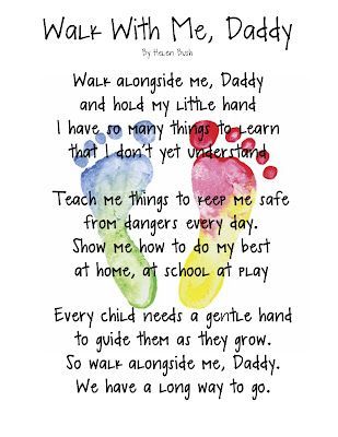 "Walk With Me, Daddy" poem keepsake. Definitely making next Father&#39