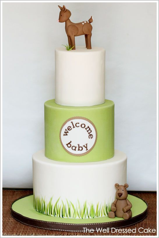 Woodland Forest Baby Shower Cake