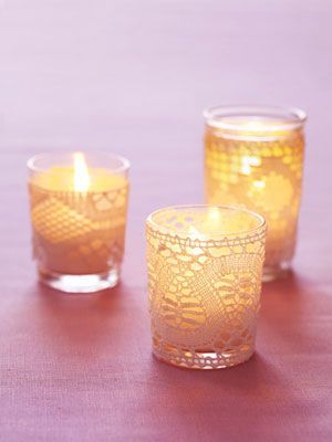 bridal shower favors – DIY decorated candle holders