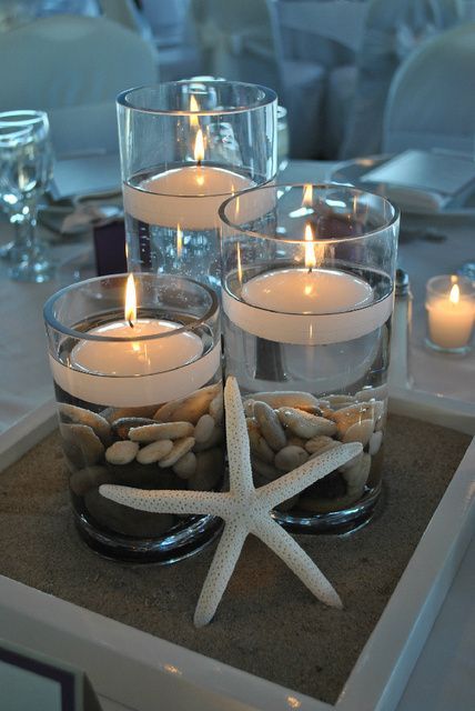 Candles at a Beach Wedding #beachwedding #candles