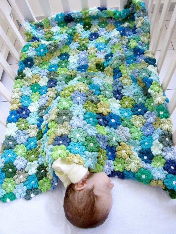 crochet floral baby blanket