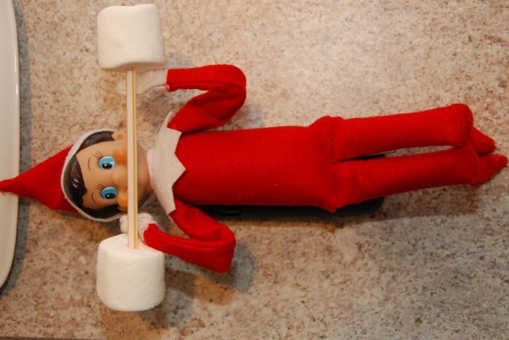elf on the shelf lifting marshmallow weights