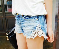 if your shorts are too tight just cut the seam and insert lace!