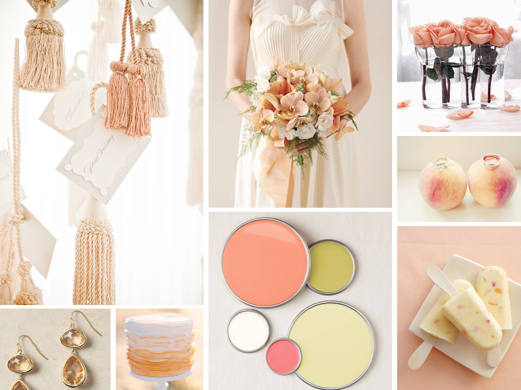 {james and the giant peach} ivory, cream, light green, and peach wedding