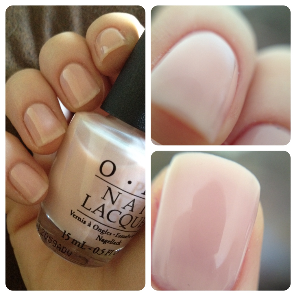 nude nail polish. OPI’s Bubble Bath.